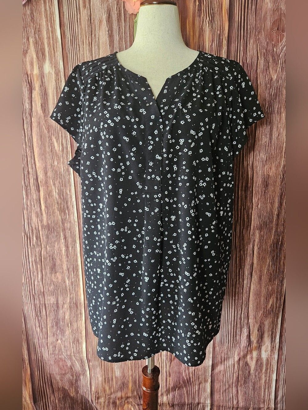 Croft & Barrow Flutter Sleeve Popover Top Plus Size 2X